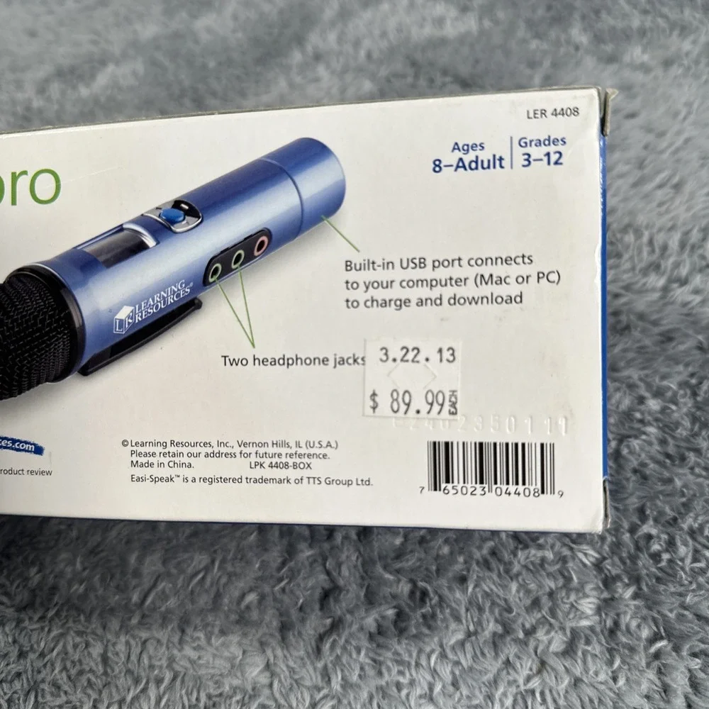 Easi Speak Pro Digital Microphone By Learning Resources NEW Teaching Aid Records